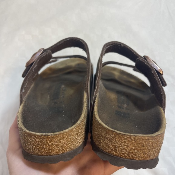 Birkenstock Arizona Slides Sandals Brown Birko-Flor Narrow A/B Womens 7 EU 38 - Picture 5 of 7